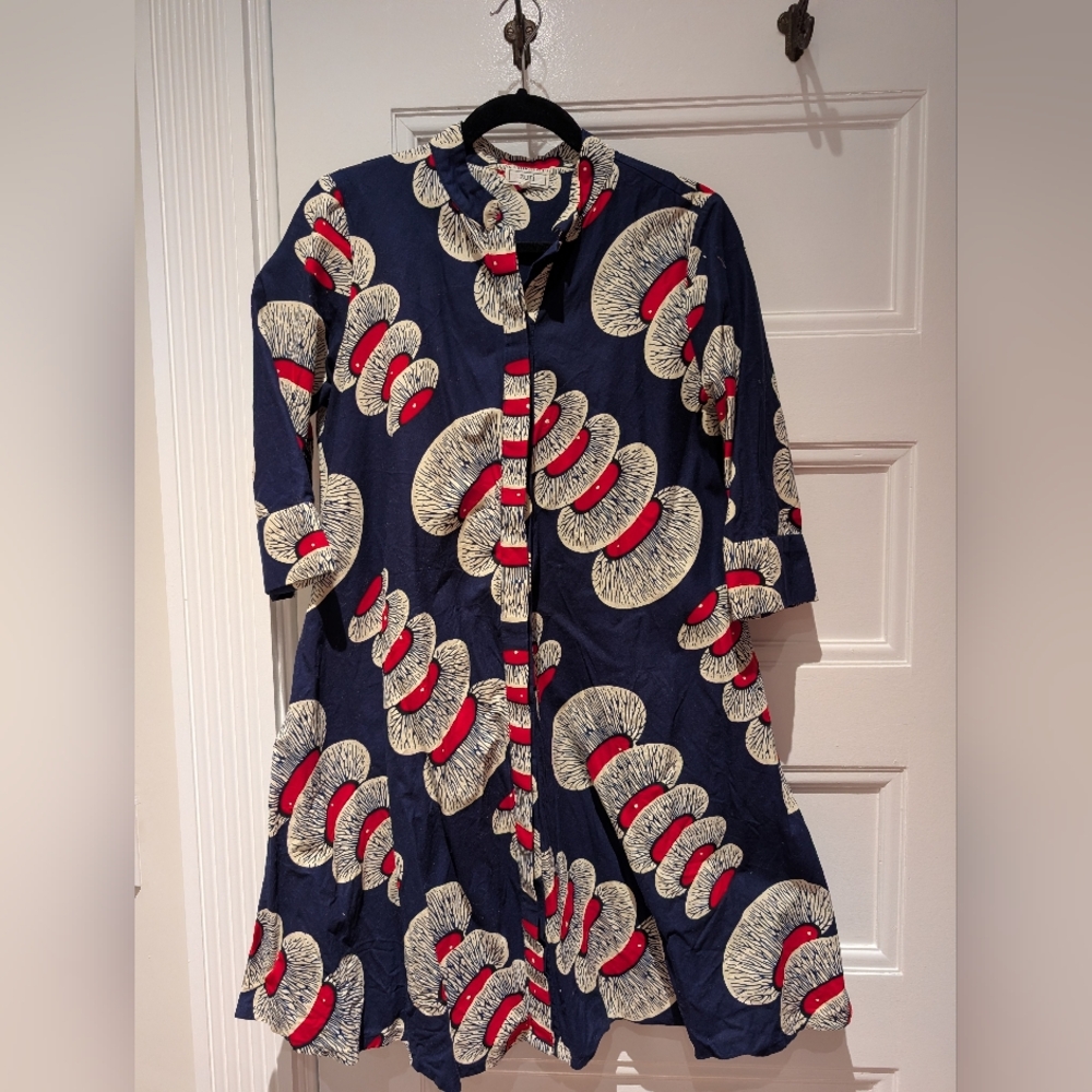 Zuri Navy and Red Floral Dress